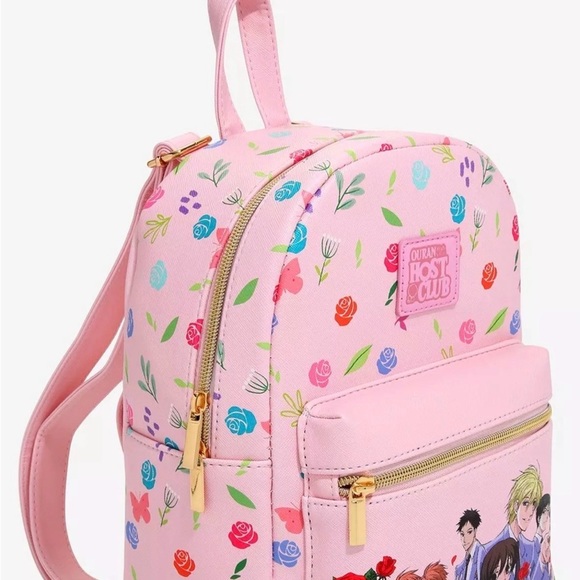 Ouran High School Host Club Mini Backpack Pink Anime Floral Style - Picture 3 of 6